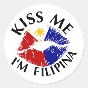 Sticker Rond Embrasse-moi Je suis Philippine
