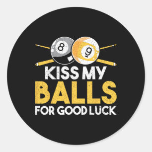 Sticker Rond Embrasse-Moi Pour Bonne Chance
