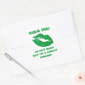 Sticker Rond Embrasse-moi-vert irlandais (Enveloppe)