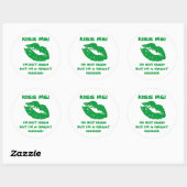 Sticker Rond Embrasse-moi-vert irlandais (Feuille)