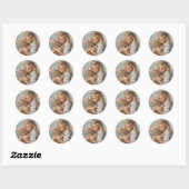 Sticker Rond Embrasser avec Leopard (Feuille)