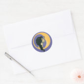 Sticker Rond Embrasser la lune (Enveloppe)