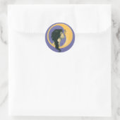 Sticker Rond Embrasser la lune (Sac)