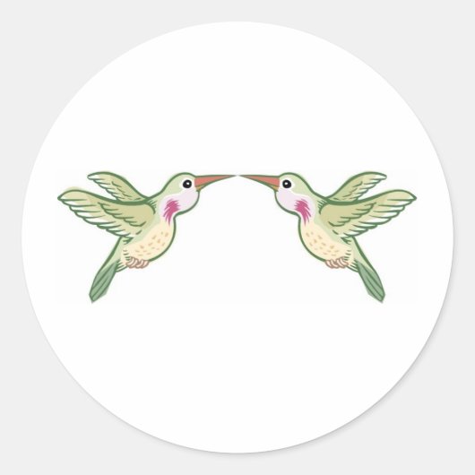 Sticker Rond Embrasser les colibris (Devant)