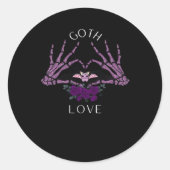 Sticker Rond Embrassez Goth Skeleton Heart (Devant)
