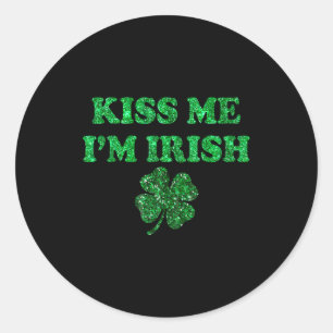Sticker Rond Embrassez irlandais drôle hommes femmes enfants jo