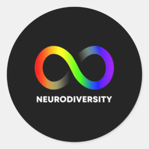 Sticker Rond Embrassez La Neurodiversité Autisme Adhd Asd Infin
