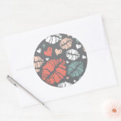 Sticker Rond Embrassez L'Impression Et Le Motif Coeur (Enveloppe)