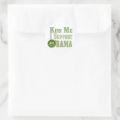 Sticker Rond Embrassez-moi irlandais Obama (Sac)