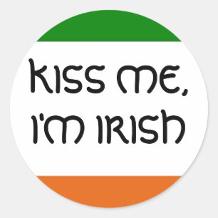 Sticker Rond EMBRASSEZ-MOI, je suis IRLANDAIS