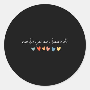 Sticker Rond Embryon à bord Cœur Fiv Jour de transfert Fertilit