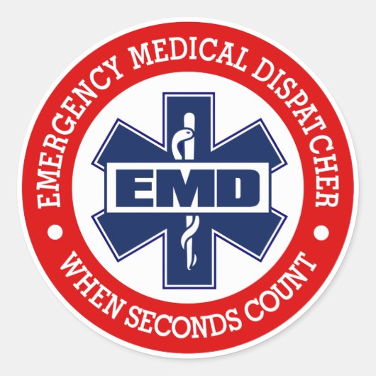 Sticker Rond EMD (Dispatcher Médicale d'urgence) (Devant)