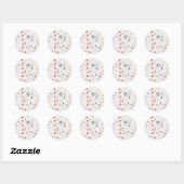 Sticker Rond EMELIA Aquarelle douce Floral Fleur sauvage Mariag (Feuille)