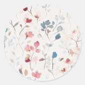 Sticker Rond EMELIA Aquarelle douce Floral Fleur sauvage Mariag (Devant)