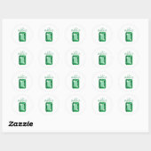 Sticker Rond Emerald Birthstone (Feuille)