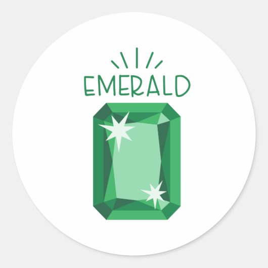 Sticker Rond Emerald Birthstone (Devant)
