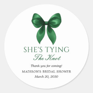 Sticker Rond Emerald Bow Elle Noue le Nœud Réception de Mariage