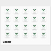 Sticker Rond Emerald Bow Elle se marie Shower de Mariée (Feuille)