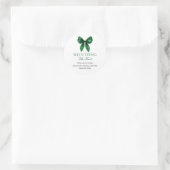 Sticker Rond Emerald Bow Elle se marie Shower de Mariée (Sac)