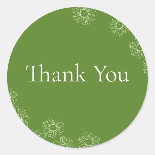 Sticker Rond Emerald Daisy Delight (Devant)