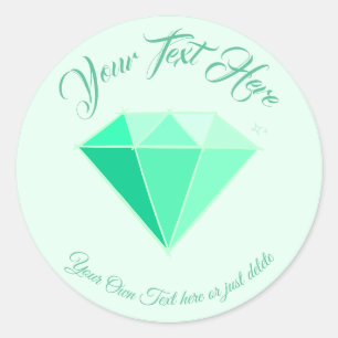 Sticker Rond Emerald Gemstone. Bijouterie. 55 Anniversaire du M