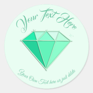 Sticker Rond Emerald Gemstone. Bijouterie. 55 Anniversaire du M