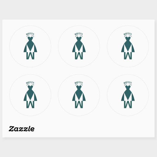 Sticker Rond Emerald Gown Silhouette (Feuille)