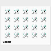 Sticker Rond Emerald Green 60 Sassy | Typographie 60e anniversa (Feuille)