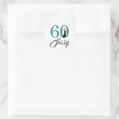 Sticker Rond Emerald Green 60 Sassy | Typographie 60e anniversa (Sac)