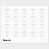 Sticker Rond Emerald Green Élégant Script Mariage Merci (Feuille)