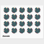 Sticker Rond Emerald Green et or Floral Mariage (Feuille)