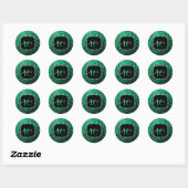 Sticker Rond Emerald Green fausse parties scintillant scintille (Feuille)