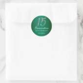 Sticker Rond Emerald Green Faux Parties scintillant 15 Quincean (Sac)