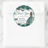 Sticker Rond Emerald Green Floral Brown Princess Butterflies (Sac)