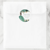 Sticker Rond Emerald Green Floral Princess Quinceanera (Sac)