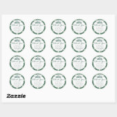 Sticker Rond Emerald Green Floral Quinceañera (Feuille)