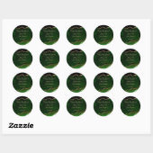 Sticker Rond Emerald Green Gold Agate Marbre Enregistrer la dat (Feuille)