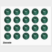 Sticker Rond Emerald Green Her Favorite His Favorite Favor (Feuille)