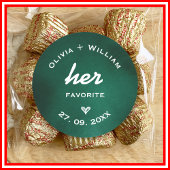 Sticker Rond Emerald Green Her Favorite His Favorite Favor