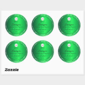 Sticker Rond Emerald Green Logo Initiales Parties scintillant É (Feuille)
