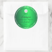 Sticker Rond Emerald Green Logo Initiales Parties scintillant É (Sac)