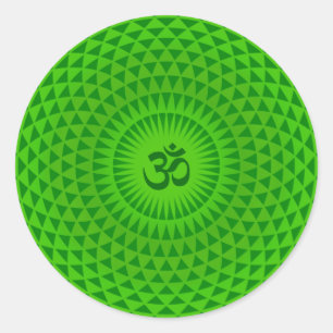 Sticker Rond Emerald Green Lotus volant de méditation de fleurs