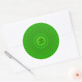 Sticker Rond Emerald Green Lotus volant de méditation de fleurs (Enveloppe)