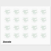 Sticker Rond Emerald Green Mint Engagement Thank You (Feuille)