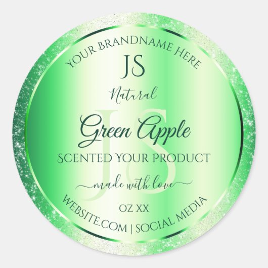 Sticker Rond Emerald Green Parties scintillant douce Produit Ét (Devant)