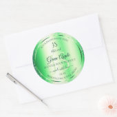 Sticker Rond Emerald Green Parties scintillant douce Produit Ét (Enveloppe)