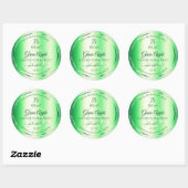 Sticker Rond Emerald Green Parties scintillant douce Produit Ét (Feuille)
