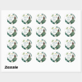 Sticker Rond Emerald Green Quinceañera Gold Crown (Feuille)