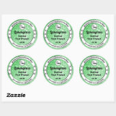 Sticker Rond Emerald Green Sparkle Parties scintillant Logo Éti (Feuille)