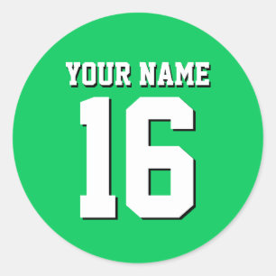 Sticker Rond Emerald Green Sports Jersey Team Jersey